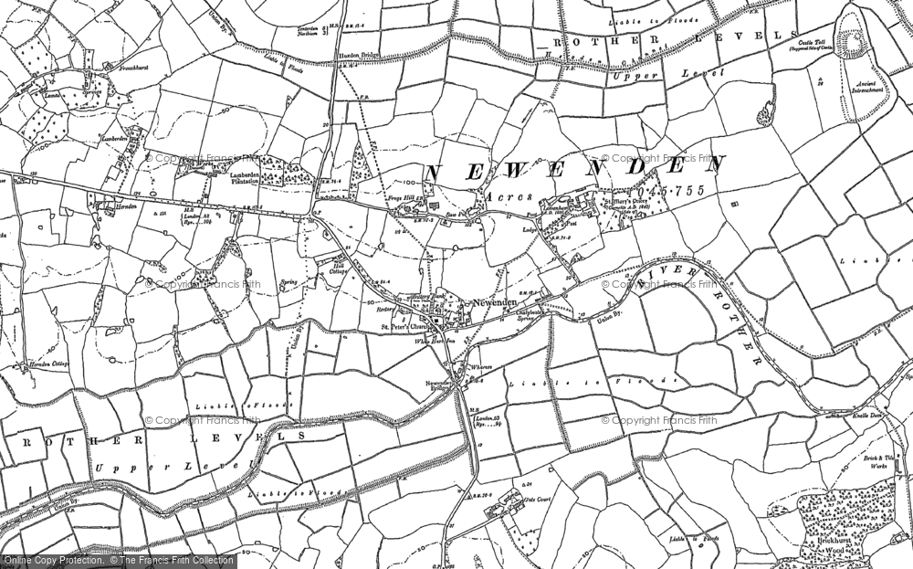 Old Map of Newenden, 1908 in 1908