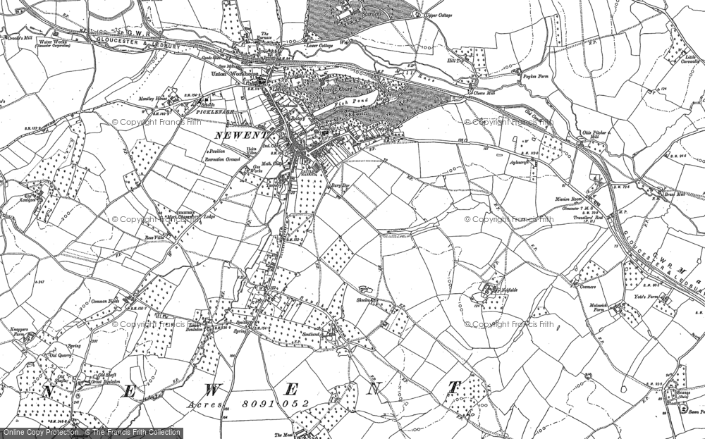 Old Map of Newent, 1882 in 1882