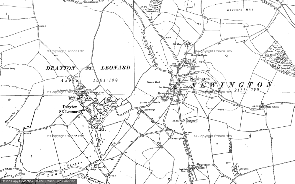 Old Map of Historic Map covering Great Holcombe in 1897