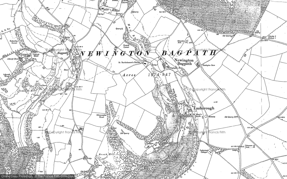 Old Map of Newington Bagpath, 1881 - 1882 in 1881