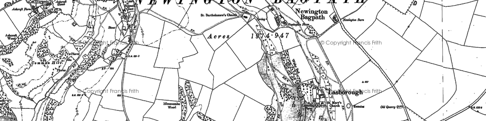 Old map of Newington Bagpath in 1881