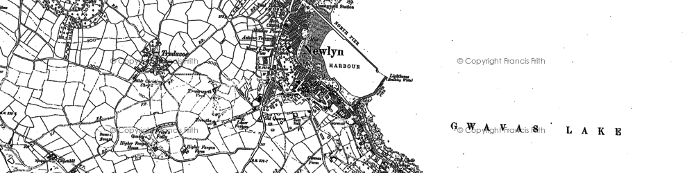 Old map of Newlyn in 1906