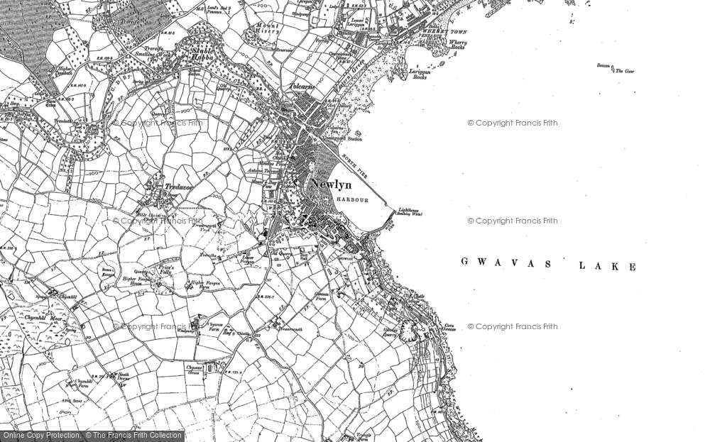 Old Map of Historic Map covering Wherry Town in 1906