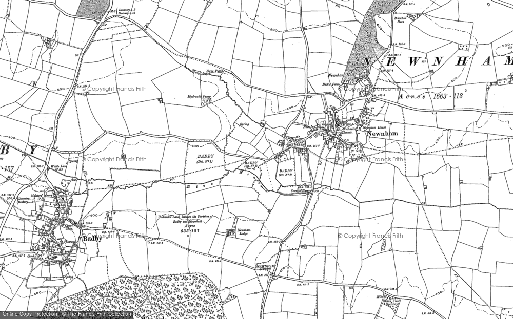 Old Map of Historic Map covering Newnham Hill in 1883