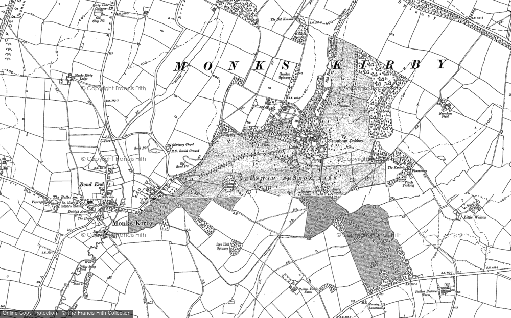 Old Map of Newnham Paddox, 1902 - 1903 in 1902