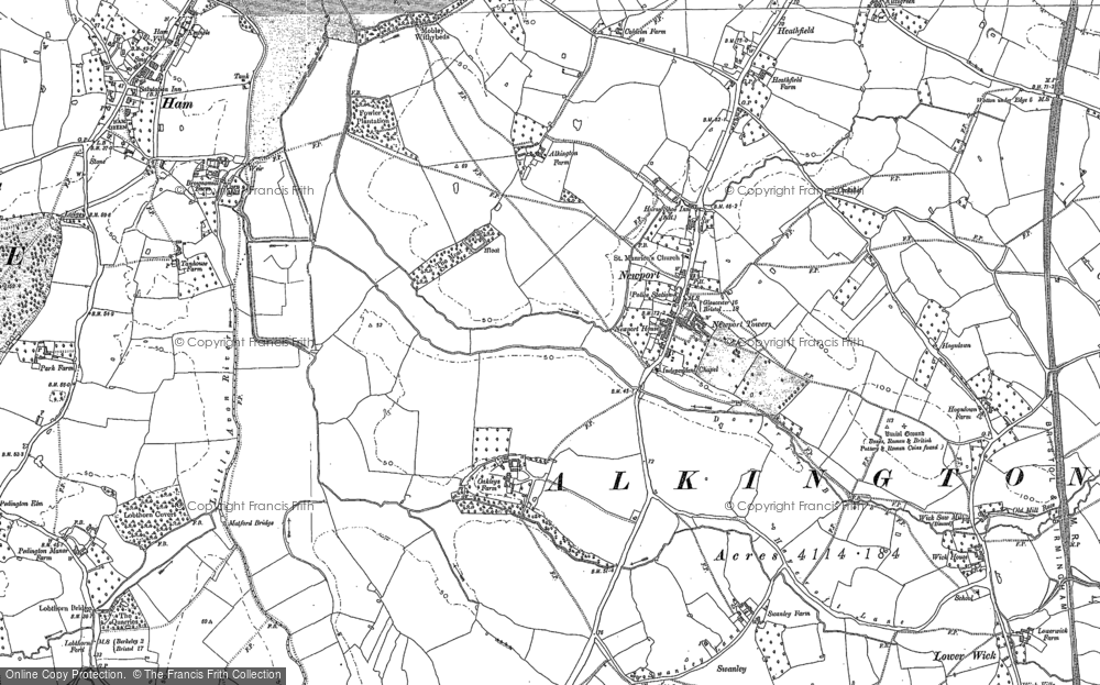 Old Map of Historic Map covering Heathfield in 1879