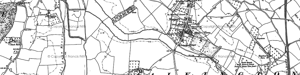 Old map of Heathfield in 1879