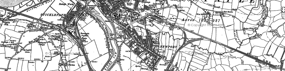 Old map of Newport in 1885