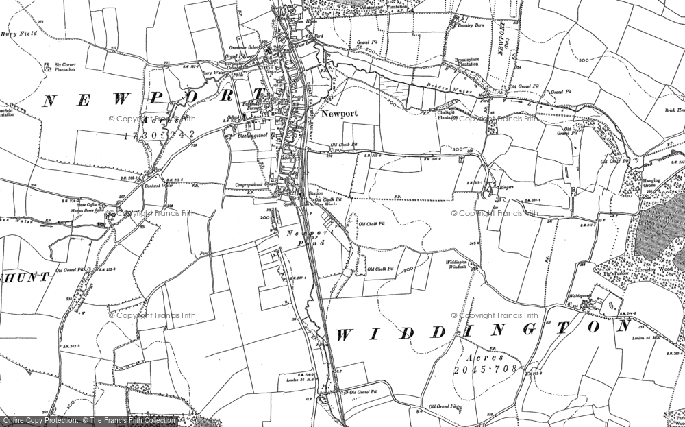 Old Map of Historic Map covering Bonhunt in 1896