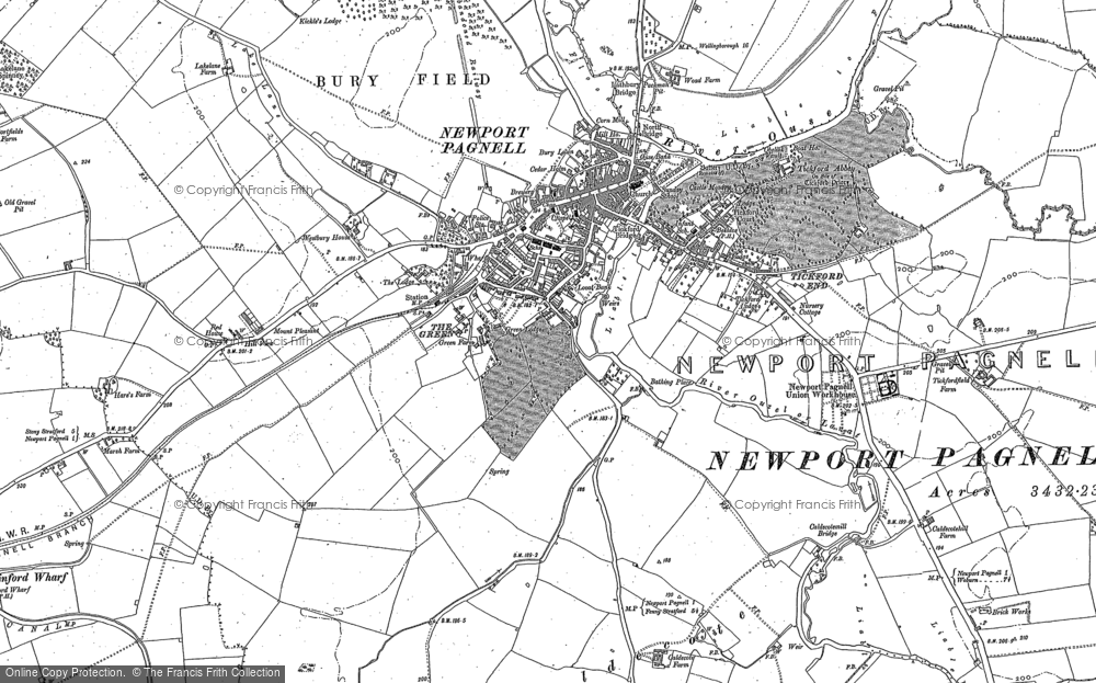 Old Map of Newport Pagnell, 1924 in 1924