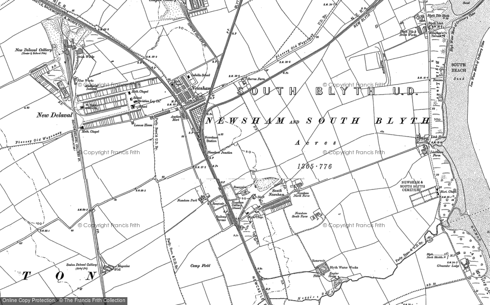 Old Map of Newsham, 1896 in 1896