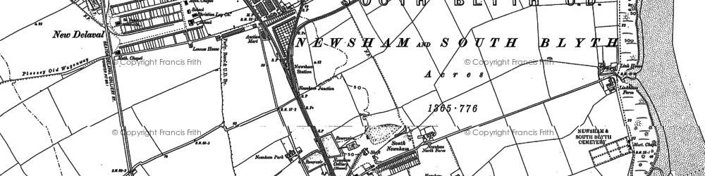 Old map of New Delaval in 1896