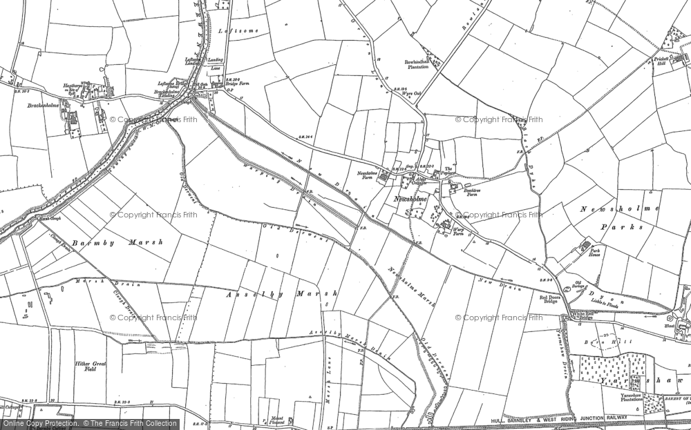Old Map of Newsholme, 1889 in 1889