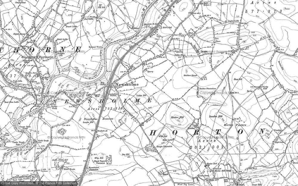 Old Map of Newsholme, 1892 - 1894 in 1892