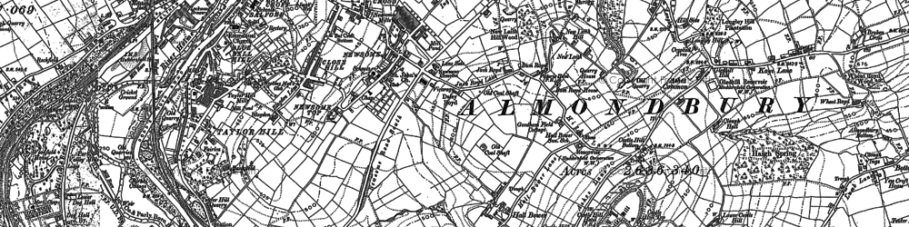 Old map of Hall Bower in 1888