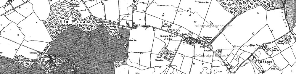 Old map of Newstreet Lane in 1879