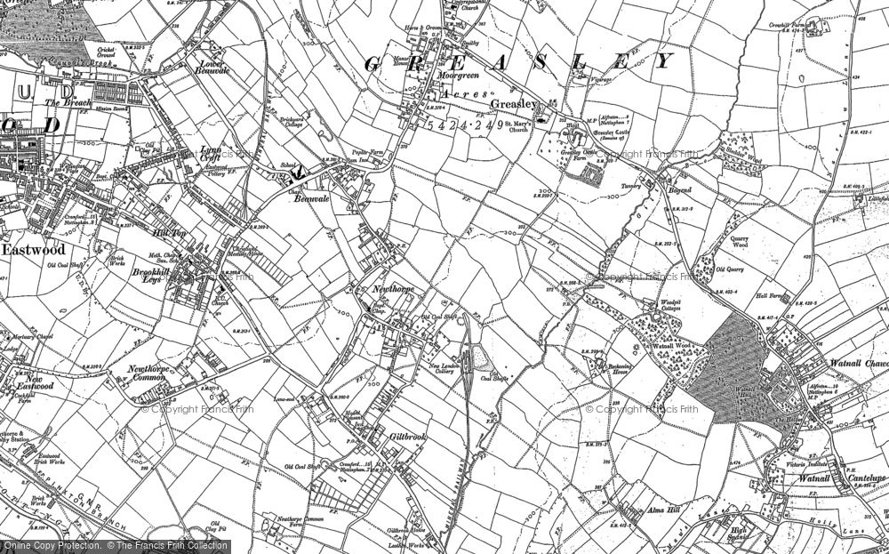 Old Map of Newthorpe, 1879 - 1899 in 1879