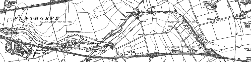 Old map of Newthorpe in 1890