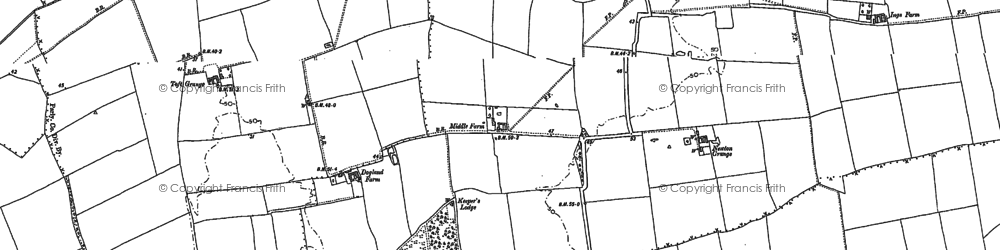 Old map of Newtoft in 1886