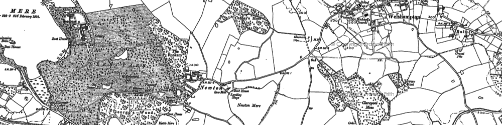 Old map of Newton in 1874