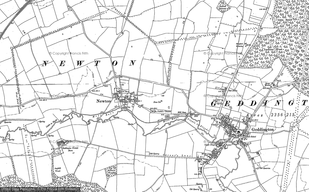 Old Map of Newton, 1884 - 1885 in 1884