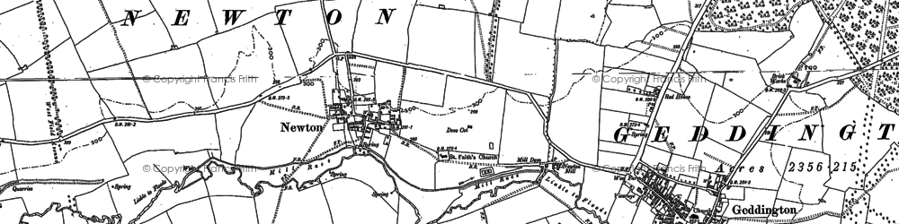 Old map of Newton in 1884