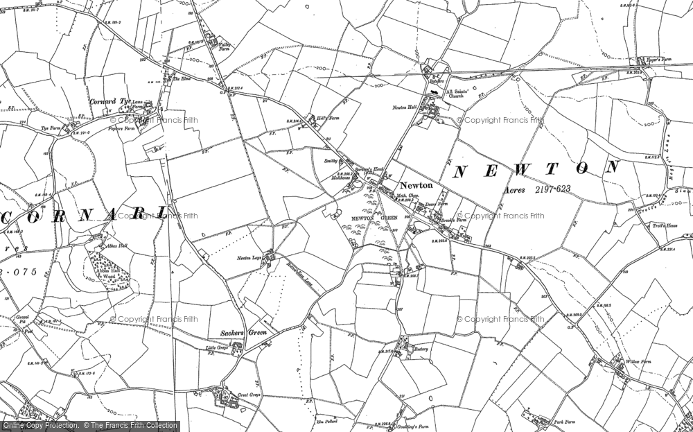 Old Map of Newton, 1885 - 1902 in 1885
