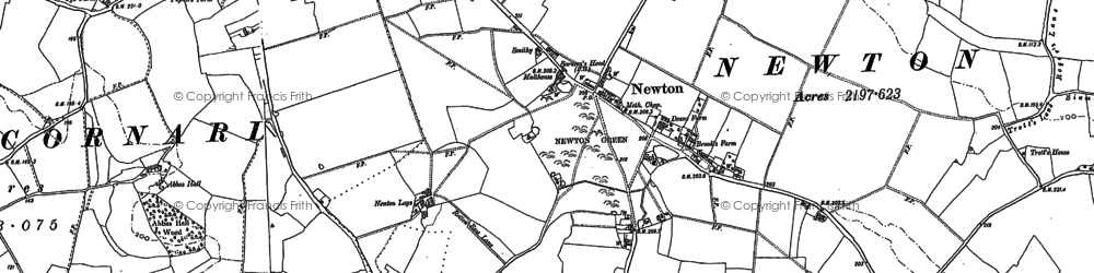 Old map of Newton in 1885