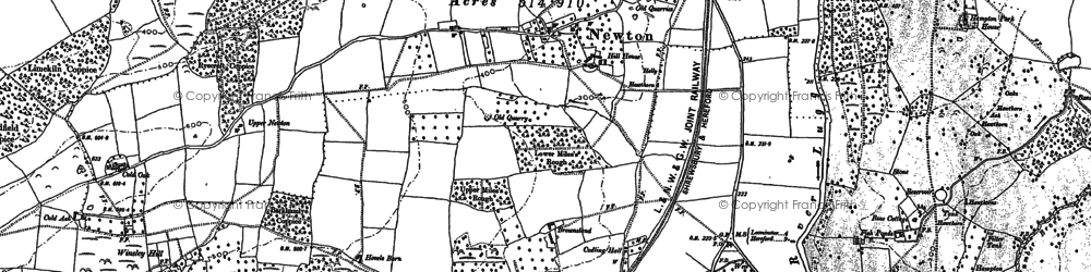 Old map of Newton in 1885