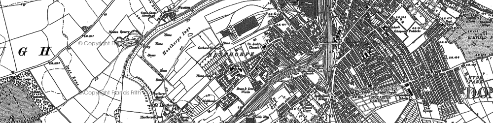 Old map of Hexthorpe in 1890