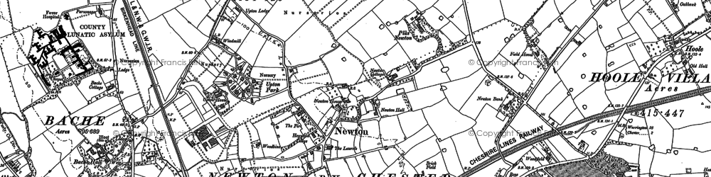 Old map of Newton in 1898