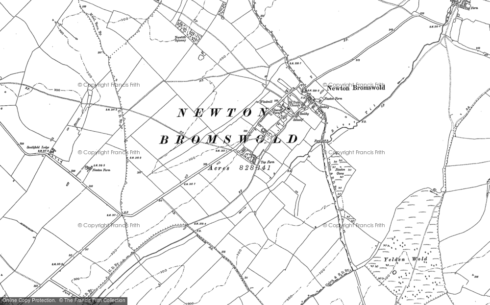 Old Map of Newton Bromswold, 1899 - 1900 in 1899