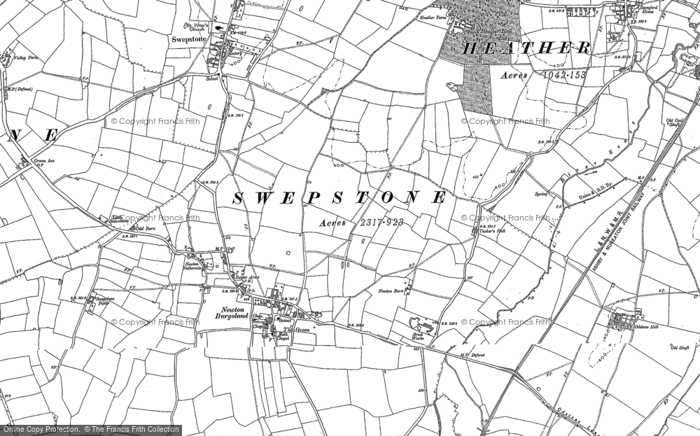 Old Map of Newton Burgoland, 1882 - 1885 in 1882