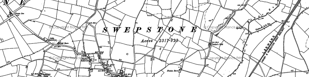 Old map of Newton Burgoland in 1882