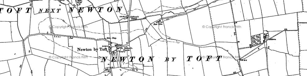 Old map of Newton by Toft in 1885