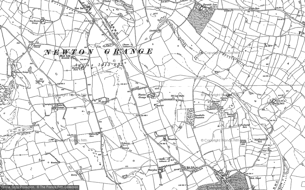 Old Map of Historic Map covering Tissington Spires in 1879