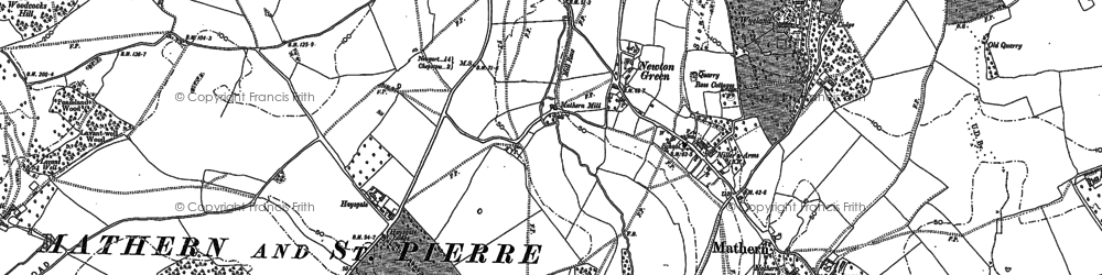 Old map of Newton Green in 1900