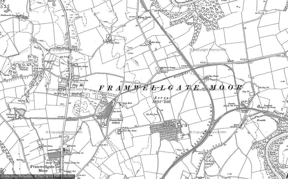 Old Map of Historic Map covering Bishop's Grange in 1895