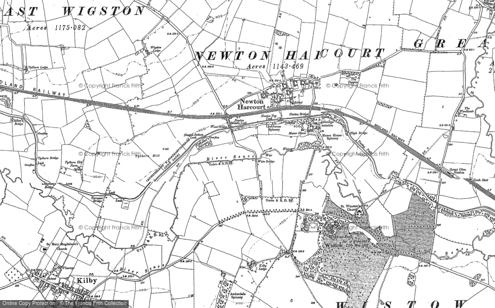 Old Map of Newton Harcourt, 1885 in 1885