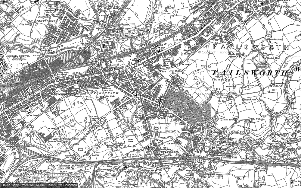 OLD ORDNANCE SURVEY MAP NEWTON HEATH 1915 MANCHESTER HAGUE STREET ALDRED STREET 