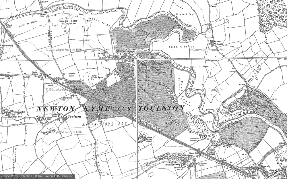 Old Map of Newton Kyme, 1891 in 1891