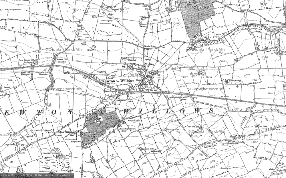 Old Map of Historic Map covering Aysgarth School in 1890