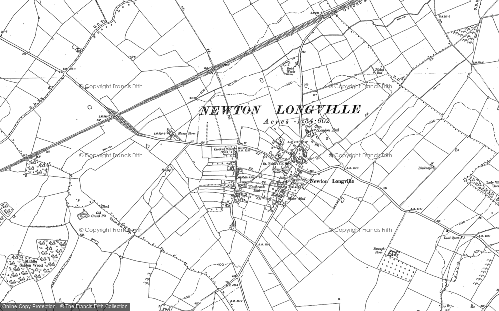 Old Map of Newton Longville, 1898 - 1924 in 1898