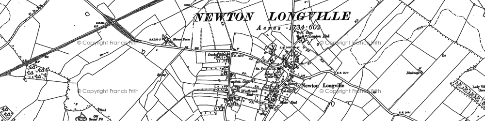 Old map of Newton Longville in 1898