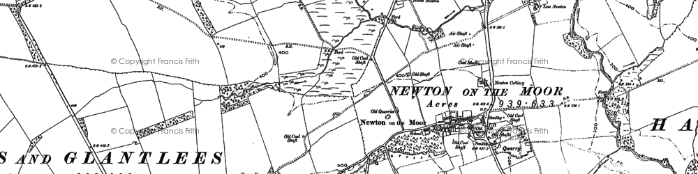 Old map of Newton on the Moor in 1896