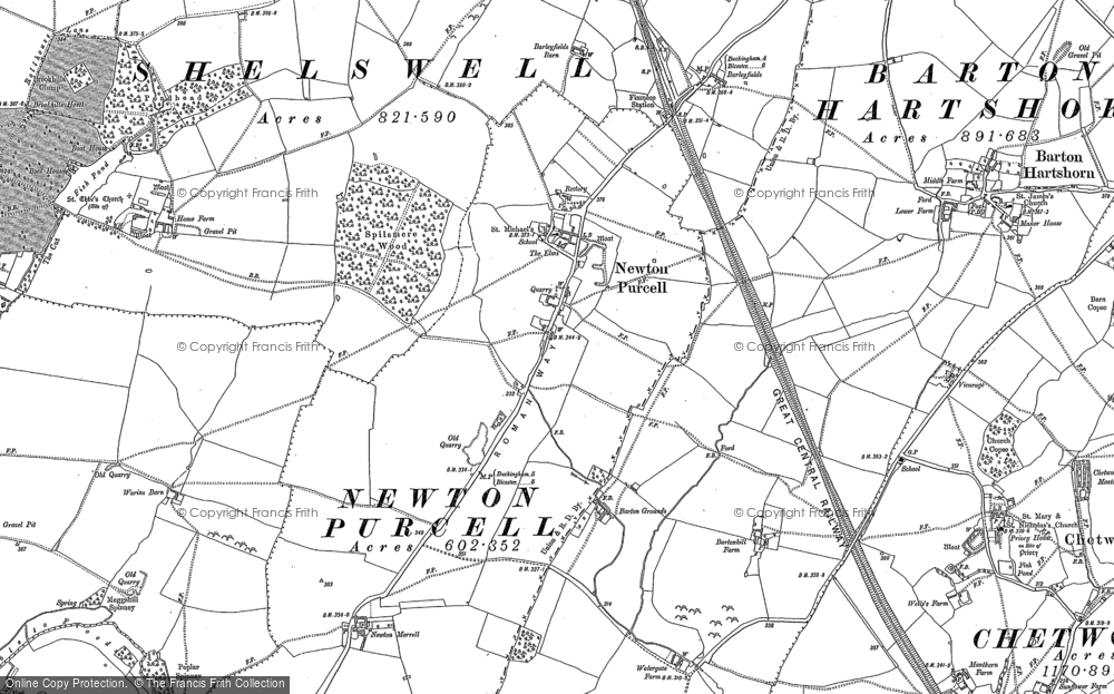 Old Map of Newton Purcell, 1920 in 1920