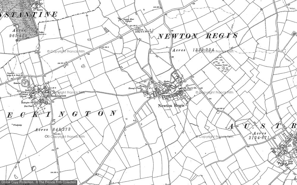 Old Map of Newton Regis, 1900 - 1901 in 1900