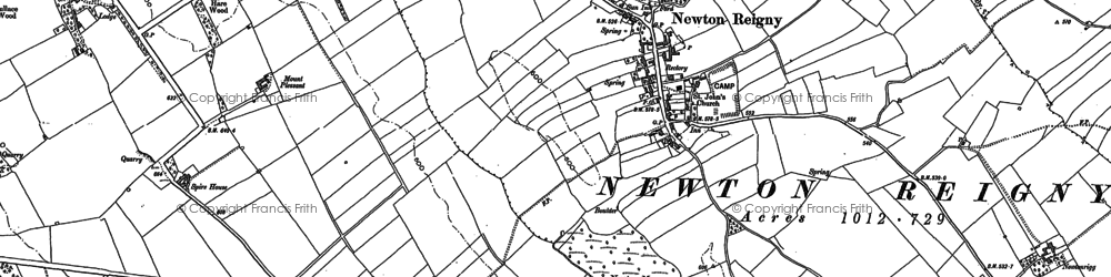 Old map of Newton Reigny in 1898