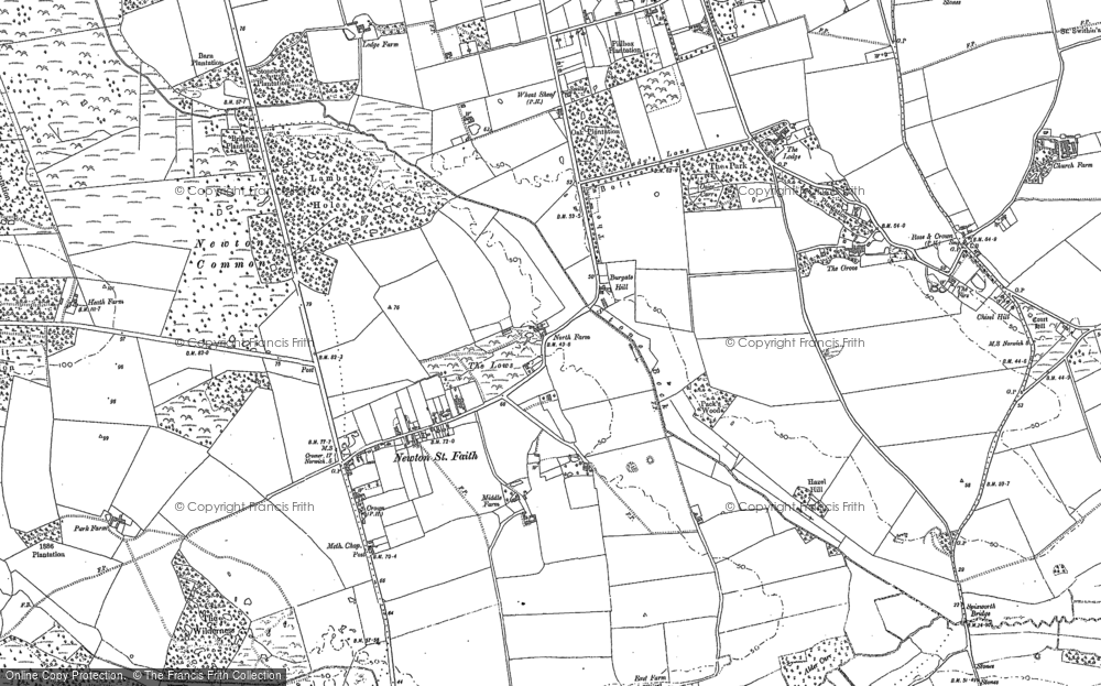 Old Map of Newton St Faith, 1882 - 1884 in 1882