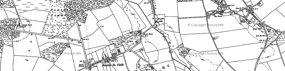 Old map of Newton St Faith in 1882